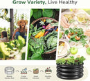 GreatBuddy 2x2x1 ft Round Galvanized Raised Bed, Easy-Assembly Raised Garden Bed with Anti-Cut Gloves & Tools, Rust-Proof Garden Bed for Outdoor, Vegetables, Herbs, Small Trees, Black by GreenHaven Gardens