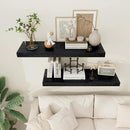 Black Floating Shelves 36 Inch Long, 12 Inch Deep Floating Shelves for Wall, 36 x 12 Shelves for Wall Storage & Display, 2" Thick Floating Shelf for Bathroom, Living Room, Bedroom, Set of 2 by CozyNest Decor