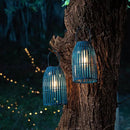Set of 2 Solar Lantern Outdoor Waterproof Hanging Metal Birdcage Shaped Lantern Decorative Solar Light for Garden Yard Patio Porch, Blue by GreenHaven Gardens