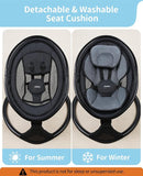 LAREX Baby Swing to Toddler Electric Infant Swing Portable for Newborn Boy Girl, 5 Sway Speeds with Remote Control, 12 Preset Melodies and Bluetooth, 0-6 Months Max 20 Lbs (2024 Model-Black) by TinyTreasures Baby Boutique