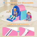 Lischwert Foam Climbing Blocks for Toddlers 1-3, 5pcs Soft Play Set with Tunnel Crawling Exploration Toys, Indoor Infant Safe Blocks for Baby Gym & Toddler Playground - Blue Pink by TinyTreasures Baby Boutique