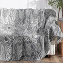 jinchan Boho 100% Cotton Muslin Blanket 3-Layer Queen Size 80x90 Inches Geometric Grey Lightweight Reversible Soft Cozy Comfy Throw for Couch Sofa Bed Large Coverlet Quilt Blanket Bedroom All Seasons by CozyNest Decor