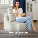Single Sofa 1 Seat Couch with Deep Seat Memory Foam Cloud Chair with Pillows Large Sofa with L Shape for Living Room Bedroom (Plush GREYOLIVE, Single) by CozyNest Decor