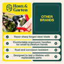 Haus & Garten PrecisionPRO 8" Titanium Pruning Shears - Heavy Duty Professional Bypass Pruner - Use As Rose Clippers, Premium Gardening Secateurs, Garden Scissors, Handheld Yard, Tree, & Plant Tool by GreenHaven Gardens