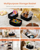 KALLAX Small Woven Basket, 13.5 x 9.5 x 5 Inches, Storage Basket for Organizing, Cute Small Rope Shelf Closet Cube Storage Bins Baskets for Shelves, Dog Toy Gift Baskets Empty, 3 Packs, Black by TinyTreasures Baby Boutique