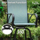 PHI VILLA 7 Piece Outdoor Bar Dining Set, High Top Patio Table and Chairs with 6 Swivel Teal Bar Stools & 40" Rectangle Metal Bar Table for Garden, Yard and Deck by CozyNest Decor