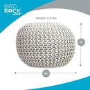 BIRDROCK HOME Round Pouf Ottoman | Cotton Braided Foot Stool with Bean Bag Filling | Boho Foot Rest for Living Room & Bedroom | Compact & Comfortable Seating, Lightweight & Soft | Natural by CozyNest Decor
