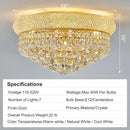 7-Light Crystal Flush Mount Chandelier Ceiling Light Fixture for Living Room Dining Room Bedroom Foyer Entryway Hallway Closet Bathroom (Gold D18) by CozyNest Decor