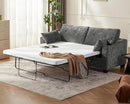 Pull Out Sofa Bed, Full Size Sleeper Sofa, 2-in-1 Convertible Corduroy Couch with USB Charging, Memory Form Couch for Living Room, Apartment and Small Space (Dark Grey, Chenille - Queen Size) by CozyNest Decor