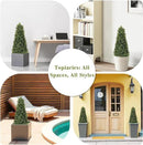 3ft Artificial Boxwood Topiary Trees (Set of 2) - UV Resistant Faux Plants Outdoor, Realistic 36in Fake Cone Bushes and Shrubs for Front Porch, Planter, Patio - Low Maintenance & Evergreen by GreenHaven Gardens