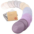 Organic Nursing Pads - 14 Washable Viscose Derived from Bamboo Breastfeeding Pads, Wash Bag, Reusable Breast Pads for Breastfeeding, Nipple Pads for Breastfeeding Essentials (Violet, L 4.8") by TinyTreasures Baby Boutique
