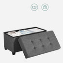 SONGMICS Storage Ottoman Bench, Foldable Foot Rest with Legs, 15 x 30 x 15.2 Inches, End of Bed Bench, Storage Chest, Load up to 660 lb, for Living Room, Bedroom, Entryway, Slate Gray ULSF16GYZ by CozyNest Decor