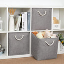Bidtakay Grey Baskets Foldable Storage Cube Bins 13x13x13 Cube Storage Organizer Closet Set of 3 Fabric Storage Baskets for Home Office Large Baskets for Nursery Baby Toy Storage by TinyTreasures Baby Boutique