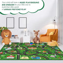 Kids Carpet Playmat Rug 5 x 7 ft Player Car Rug, City Life Traffic Road Map Mat Educational Game Area Mat for Toddler Children Playroom Classroom Bedroom(Green) by CozyNest Decor