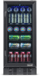 Newair 24" Wine and Beverage Refrigerator 20 Bottle and 70 Can Capacity, Built-in or Freestanding Cooler, Dual Zone Fridge in Stainless Steel with Splitshelf by CozyNest Decor