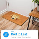 PLUS Haven Coco Coir Door Mat with Heavy Duty Backing, Natural Welcome Bull Dog Doormat, 17.5”x 30” for Entrance, Front Porch, Easy to Clean Entry Mat, Outdoor and Indoor Uses by CozyNest Decor