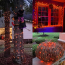 QITONG 4 Pack Orange Solar Fairy Lights, Each 33ft 100 LED Solar Christmas Lights Outdoor Waterproof, 8 Modes Christmas String Lights by GreenHaven Gardens