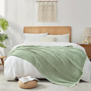 Snuggle Sac Sage Green Waffle Throw Blanket for Couch Bed Sofa 60x80 inches, Reversible Sage Green Blanket Microfiber Fluffy Fuzzy Cozy Knit Twin Blanket for Women Mothers Birthday Gifts by CozyNest Decor