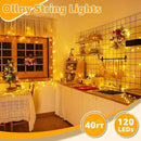 Ollny 120LED 40FT String Lights, Waterproof Connectable Fairy Lights with Timer 8 Modes, Warm White Plug in Christmas Light for Indoor Outdoor Patio Party Bedroom Classroom Decor by GreenHaven Gardens