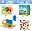 Wooden Vehicle Puzzles Toy Gift for 1, 2, 3 Years Old Boys Girls, Toddler Best Birthday Gift with 6 Vehicle Baby Montessori Color Shapes Learning Puzzles - Kids Educational Developmental Toys by TinyTreasures Baby Boutique