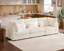 Oversized Modular Sofa, Extra Deep Cloud Corduroy Sectional Couch with Ottoman Chaise, Fluffy Chenille 3 Seater Sofa for Living Room, Villa (Basic 3 Seater, Corduroy White) by CozyNest Decor