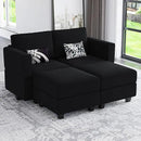 Belffin Modular Sectional Sofa with Reversible Chaise L Shaped Couch with Ottoman Modular Sofa Couch with Storage Black by CozyNest Decor