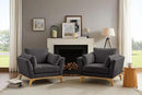 Large-Sized Accent Chair, Thick Cushion Bedroom Reading Chair, Comfortable Living Room Single Sofa， Boucle Dark Gray by CozyNest Decor