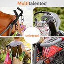 Baby Uma Stroller Hooks for Bags (2 Pack) - Universal Stroller Clips and Hooks, Non-Slip with One-Hand Opening, 11 lb Weight Capacity, Baby Travel Essential by TinyTreasures Baby Boutique
