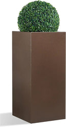 Metallic Heavy Tall Outdoor/Indoor Planter Box 14Lx14Wx30H Inches, Rectangular Tall Planter, Large Flowerpot, ‎25 Pounds, Espresso, No Assembly Required 1 Pack by CozyNest Decor