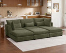 Oversized Modular Sofa, Extra Deep Cloud Chenille Sectional Couch with Ottoman Chaise, Fluffy Chenille 6 Seater Couch Bed for Living Room, Villa (Sofa Bed 6 Seater, Chenille Green) by CozyNest Decor