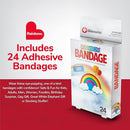 BioSwiss Bandages, Rainbow Shaped Self Adhesive Bandage, Latex Free Sterile Wound Care, Fun First Aid Kit Supplies for Kids, 24 Count by TinyTreasures Baby Boutique