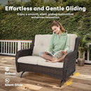 8 Piece Outdoor Patio Furniture Set - 41" CSA Propane Fire Pit Table Patio Conversation Set with Swivel Rocker Outdoor Chairs, Wicker loveseat and Ottoman for Outside Casual Gathering by GreenHaven Gardens