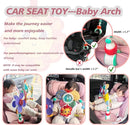 Baby Activity Arch Toy Bar for Stroller, Bassinets and Car Seat, Adjustable Crib Toys Hanging Attachment, Sensory Development Toys with Rattles by TinyTreasures Baby Boutique