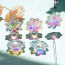Set 6,AB Coating Four Leaf Lucky Clover Crystal Prisms Suncatchers for Windows,Rainbow Maker Hanging Prisms for Wedding Party Tree Garlands Ornaments Christmas Decorations Clearance,45mm by GreenHaven Gardens