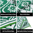 Outdoor Rug 8x10 Patio Waterproof Mat Camping Carpet Outside Area Rug Reversible Green Rugs for RV Deck Entryance Porch Picnic Balcony Beach by GreenHaven Gardens
