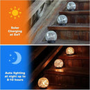 Solar Globe Lights Outdoor Waterproof-Solar Balls-Solar Garden Lights-Orbs for Outside 4 Pack Cracked Glass Ball for Lawn Patio Yard Backyard Decorations by CozyNest Decor