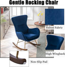 Velvet Rocking Accent Chair Upholstered Nursery Glider Rocker for Baby/Kids Comfy Nursing Lounge Side Chair for Living Room Bedroom, Blue by TinyTreasures Baby Boutique
