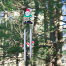 Funny Gnome Wind Chime for Garden or Porch – Peeved Garden Gnome Holding 'Go Away' Sign – Outdoor Yard Décor with Stainless Steel Tubes & Resin Mushroom Strikers – Hilarious Gift Idea by CozyNest Decor