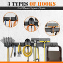 Garage Storage, Garage Organization, Garage Tool Organizer Wall Mount, Garden Tool Organization and Storage 48.1 Inches, Max 450lbs Adjustable Metal Hooks, Hangers Garden Yard Tool Rack, by GreenHaven Gardens