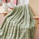 NEWCOSPLAY Faux Fur Throw Blanket Sage Green Bubble Blanket Thick Warm Soft for Couch Sofa Bed 550GSM (Sage Green, Throw(50"x60")) by CozyNest Decor