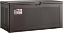 Rubbermaid Extra Large Resin Outdoor Storage Deck Box (134 Gal), Weather Resistant, Brown, Deck Organization for Home/Backyard/Pool Chemicals/Toys/Garden Tools/Porch/Patio Cushions by CozyNest Decor