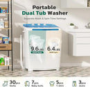 Greenvelly Portable Washing Machine, 16 Lbs Compact Mini Washer and Dryer Combo, Semi-automatic Twin Tub Washer with Drain Pump for Dorms, Apartments, RVs (Blue) by CozyNest Decor