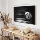ElephantStock Basketball Wall Art - Horizontal Framed Canvas - 1-Piece Hallway Wall Decor - Photography sports Canvas Print - Black and Gray Decor for Wall - 40" X 27" by CozyNest Decor