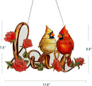 Love with Red Cardinal Suncatcher Red Bird Stained Glass Suncatchers Window Hanging Ornament for Home Decor for Valentine's Day Mother's Day Women Mom Birds Lovers Friends (Love) by GreenHaven Gardens