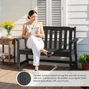 Ciokea 46" Heavy Duty Outdoor Bench Set of 2, HDPE Weatherproof Garden Bench, 2-Person Memorial Benches with 660 Lbs, Waterproof Patio Porch Benches for Outside Business Deck Office Backyard, Black by GreenHaven Gardens