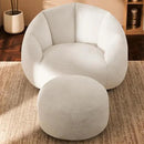 Giant Bean Bag Chaise Lounge Indoor Chair for Adults - Comfy Plush Round Shell Soft Accent Chair, Oversized Cozy Floor Sofa for Living Room, Bedroom & Game Rooms, Beige by CozyNest Decor