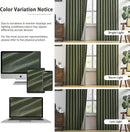 RAIN CITY 90 Inch Long Linen Blackout Curtains 2 Panels Set, Back Tab Pinch Pleated with Hooks, Thermal Insulated Modern Neutral Decor Window Curtain Drapes for Bedroom,- Loden/Olive Forest W50 x L90 by CozyNest Decor