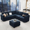 Belffin Modular Sectional Sofa with Storage Seats Velvet L Shaped Corner Couch Convertible Sectional Sofa with Chaise (Blue, L Shape-1)… by CozyNest Decor