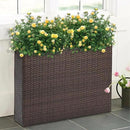 SUNNYPARK Tall Rectangular Planter with Removable Liner, All-Weather PE Rattan Large Modern Planters Indoor Outdoor Flower Plant Pots Garden Box Patio Yard Front Porch Deck by CozyNest Decor