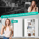 SISESOL Metal Storage Cabinet with Doors and Shelves,White Storage Cabinet with Leg & Vent Hole,Food Pantry Cabinets,5 Tier Metal Pantry,Tall Large Cupboard for Home,Kitchen,Dining/Living/Laundry Room by CozyNest Decor